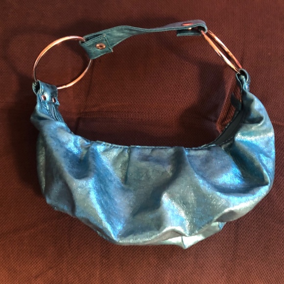 Mermaid Blue Metallic Bracelet Bag UNIQUE (Good Condition) So Unique & Cute - Picture 2 of 12